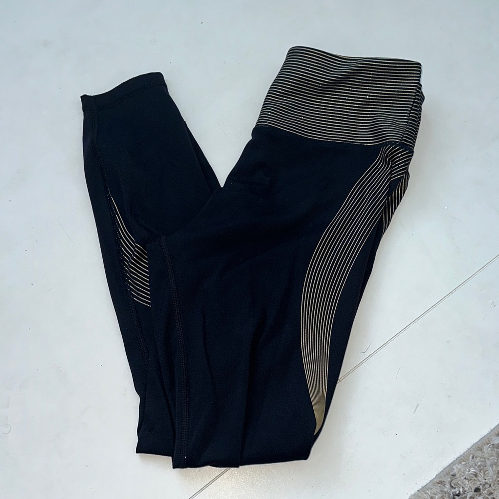 Victoria's Secret Black Leggings with Gold Detail
